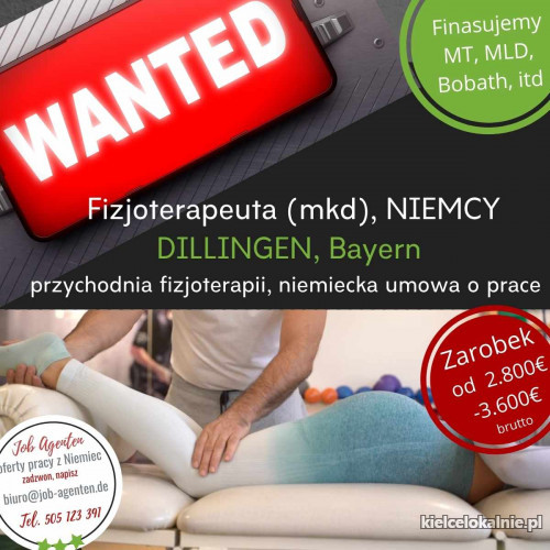 Fizjoterapeuto mamy nową ofertę pracy dla ciebie w Dillingen Bayern